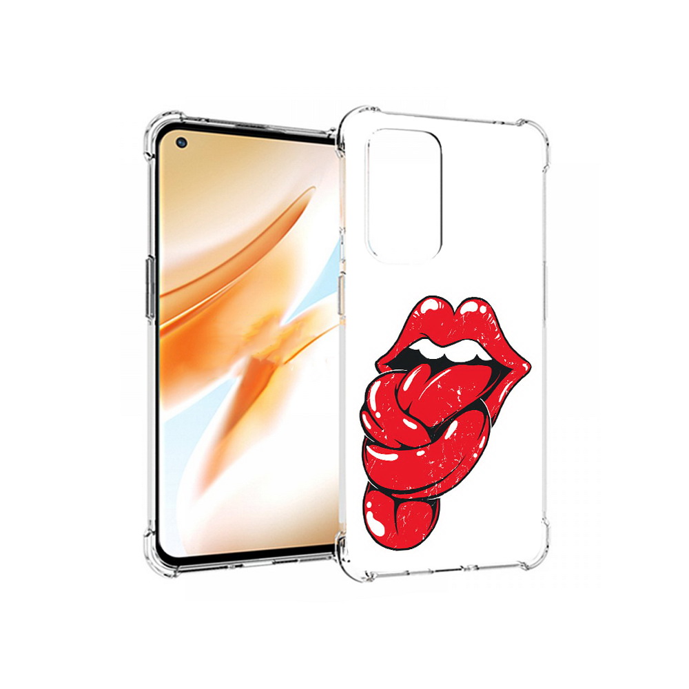 

Чехол MyPads Tocco для OnePlus 9 Pro яркие губы с языком (PT159597.127.705), Прозрачный, Tocco