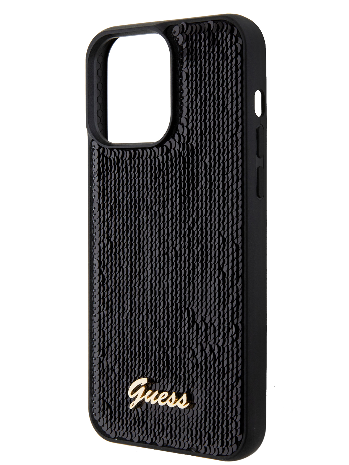 Чехол Guess для iPhone 15 Pro Max блестящий с пайетками, черный