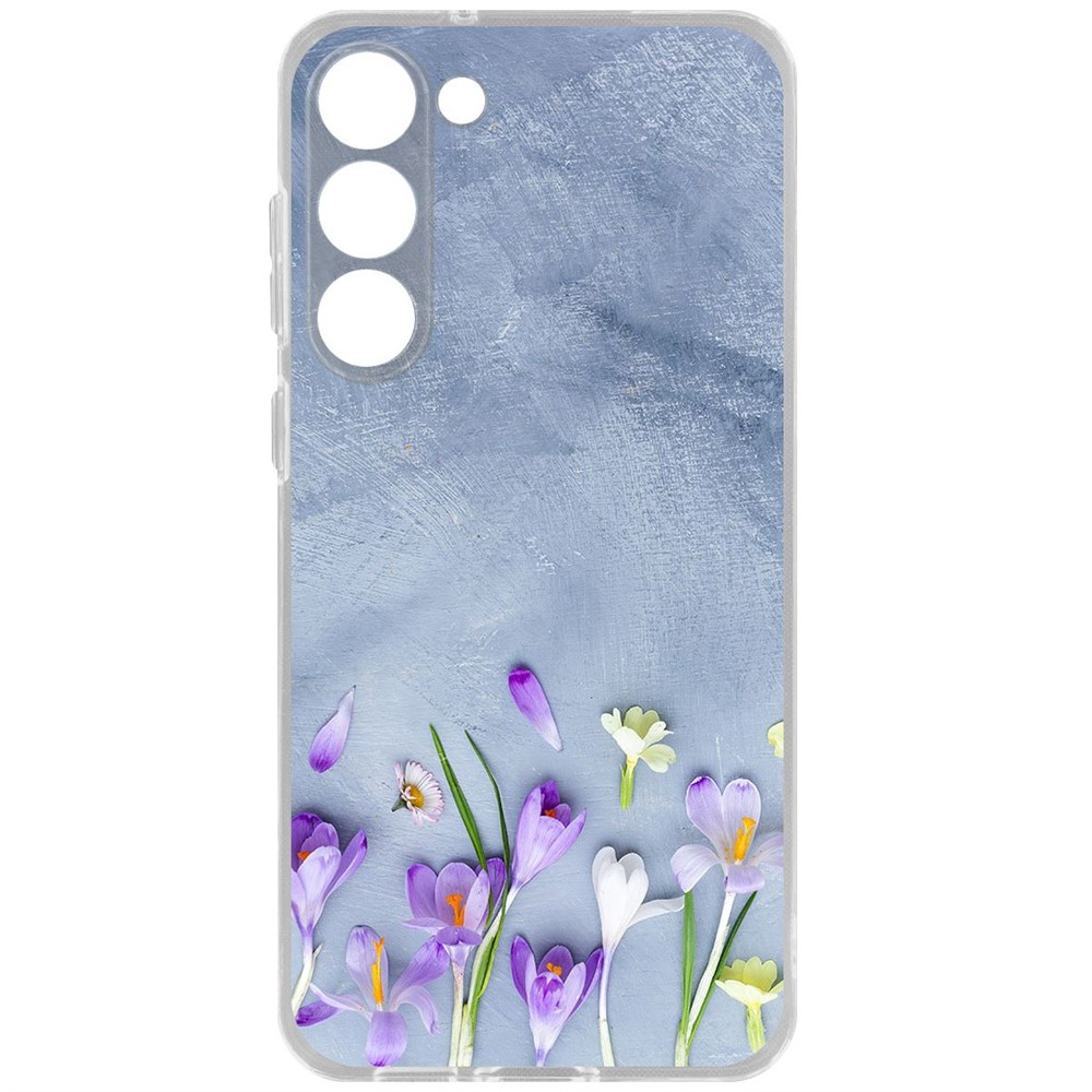 

Чехол-накладка Krutoff Clear Case Цветочное настроение для Samsung Galaxy S23+, Прозрачный