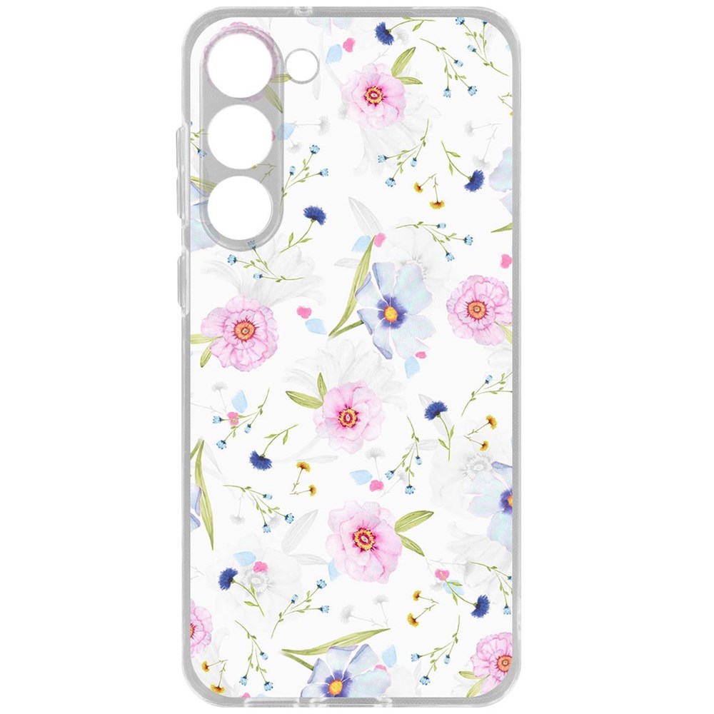 

Чехол-накладка Krutoff Clear Case Цветочный паттерн 3 для Samsung Galaxy S23+, Прозрачный