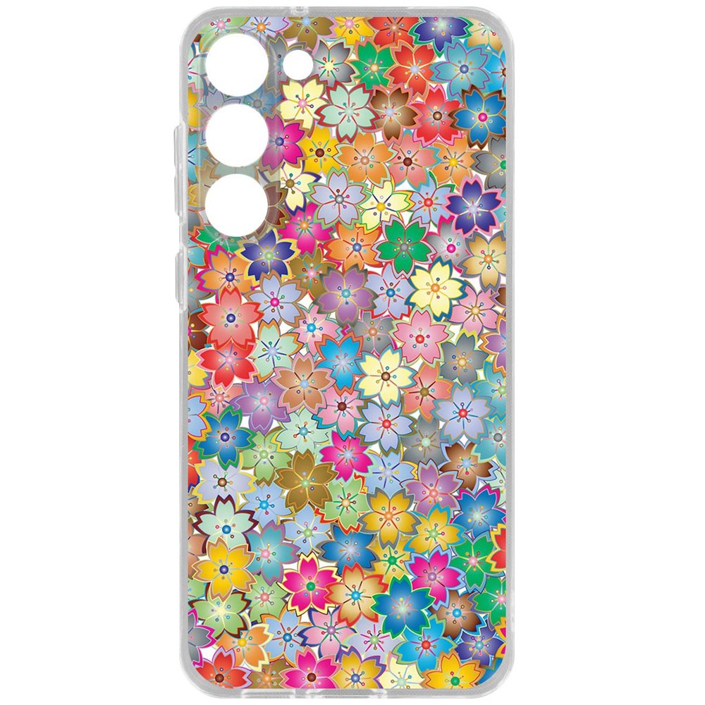 

Чехол-накладка Krutoff Clear Case Цветочный паттерн 4 для Samsung Galaxy S23+, Прозрачный