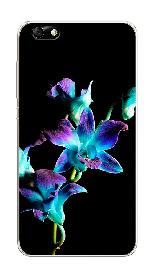 

Чехол Awog на Honor 4X "Синий цветок на черном", Разноцветный, 63550-8