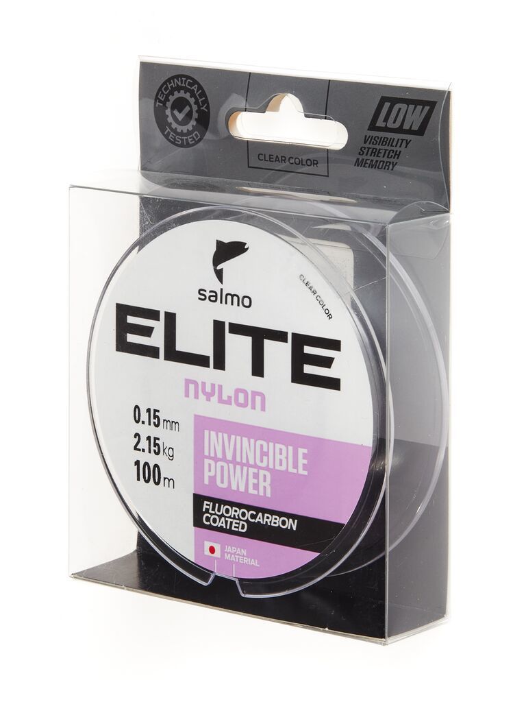 

Леска монофильная SALMO Elite Fluoro Coated Nylon, 100 м, 0,15 мм, прозрачная, Прозрачный, Elite Fluoro Coated