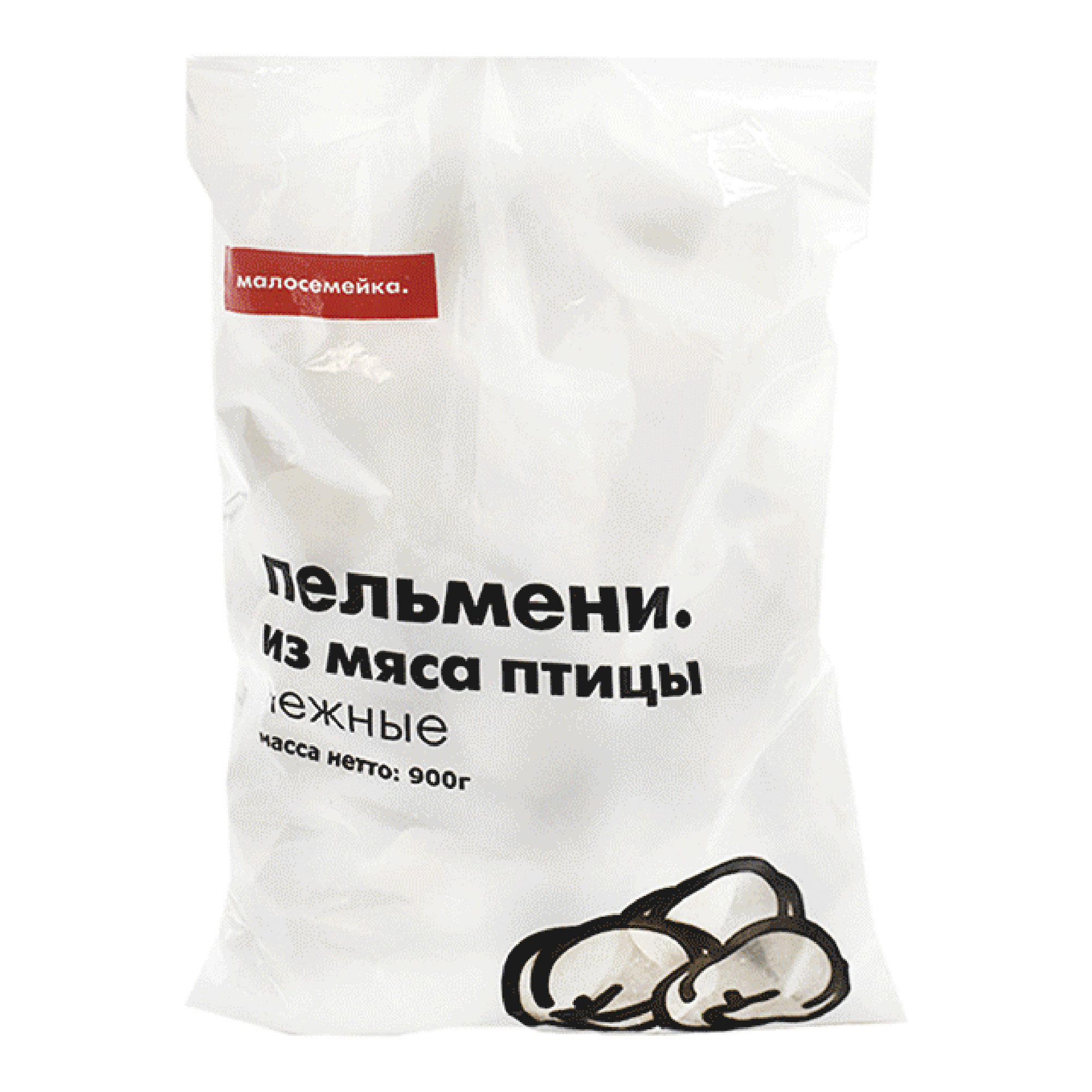 

Пельмени Малосемейка Нежные из мяса птицы 900 г