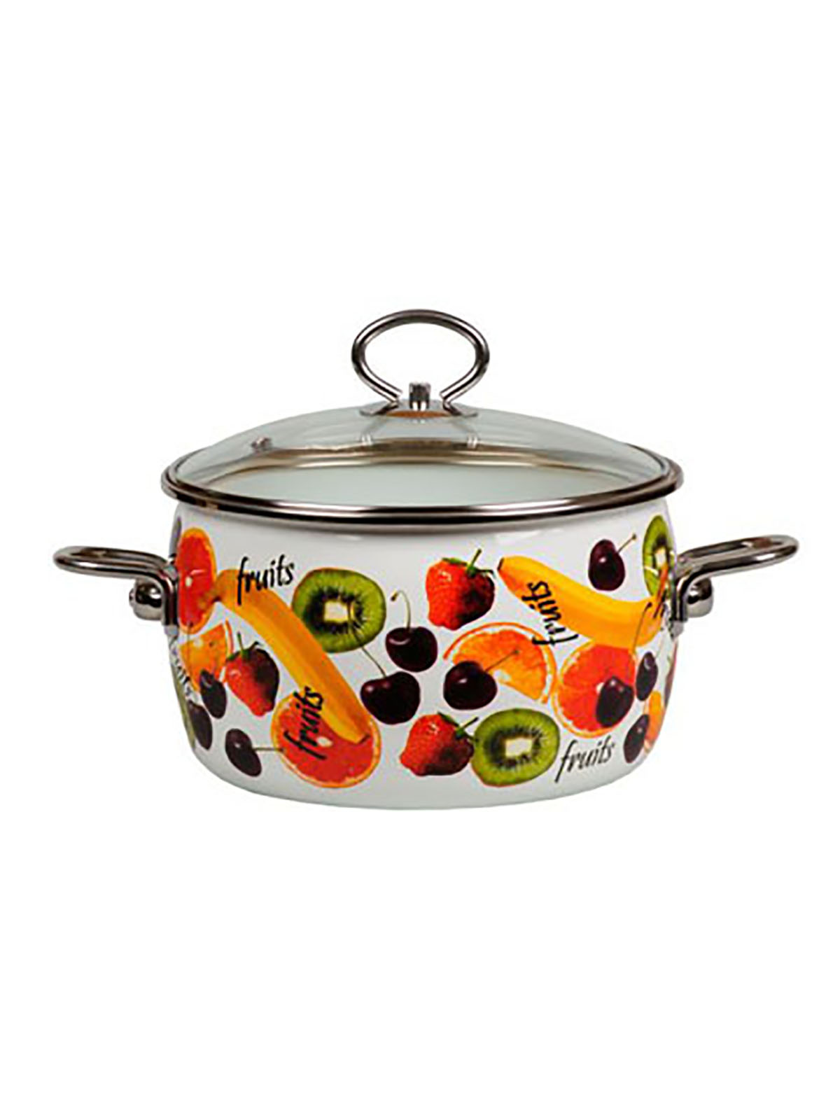 

Кастрюля эмалированная Vitross Fruits, с крышкой, 2 л, Белый