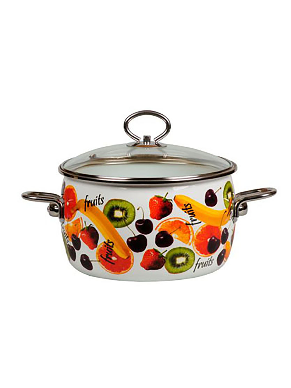

Кастрюля эмалированная Vitross Fruits, с крышкой, 4 л, Белый