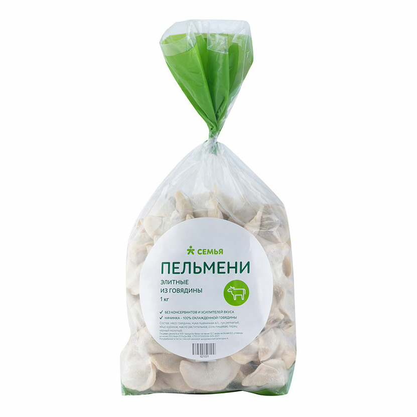 

Пельмени Семья Элитные из говядины 1 кг