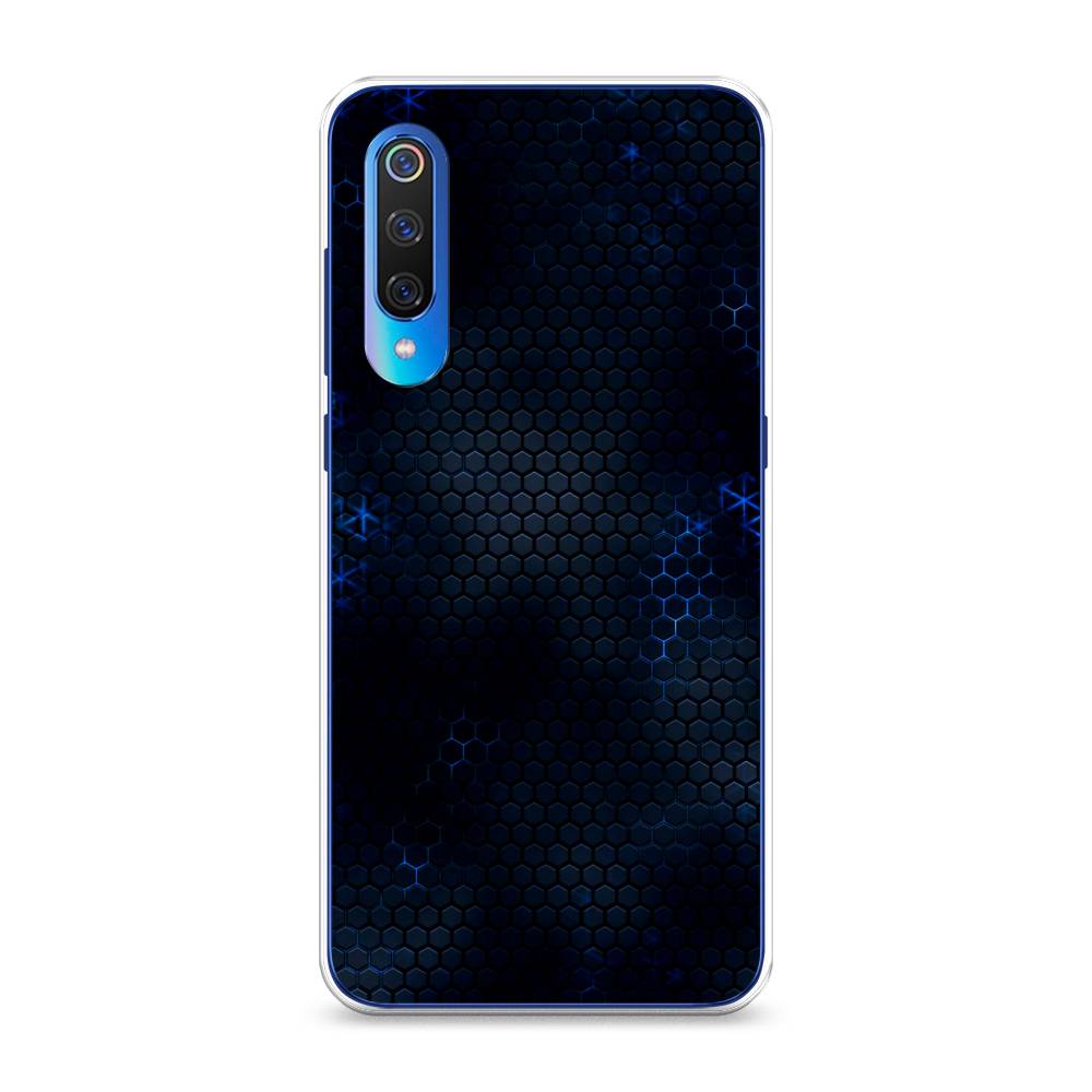 фото Силиконовый чехол "фон соты синие" на xiaomi mi 9 awog