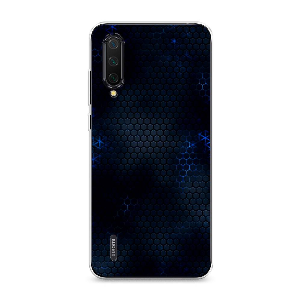 фото Силиконовый чехол "фон соты синие" на xiaomi mi 9 lite awog