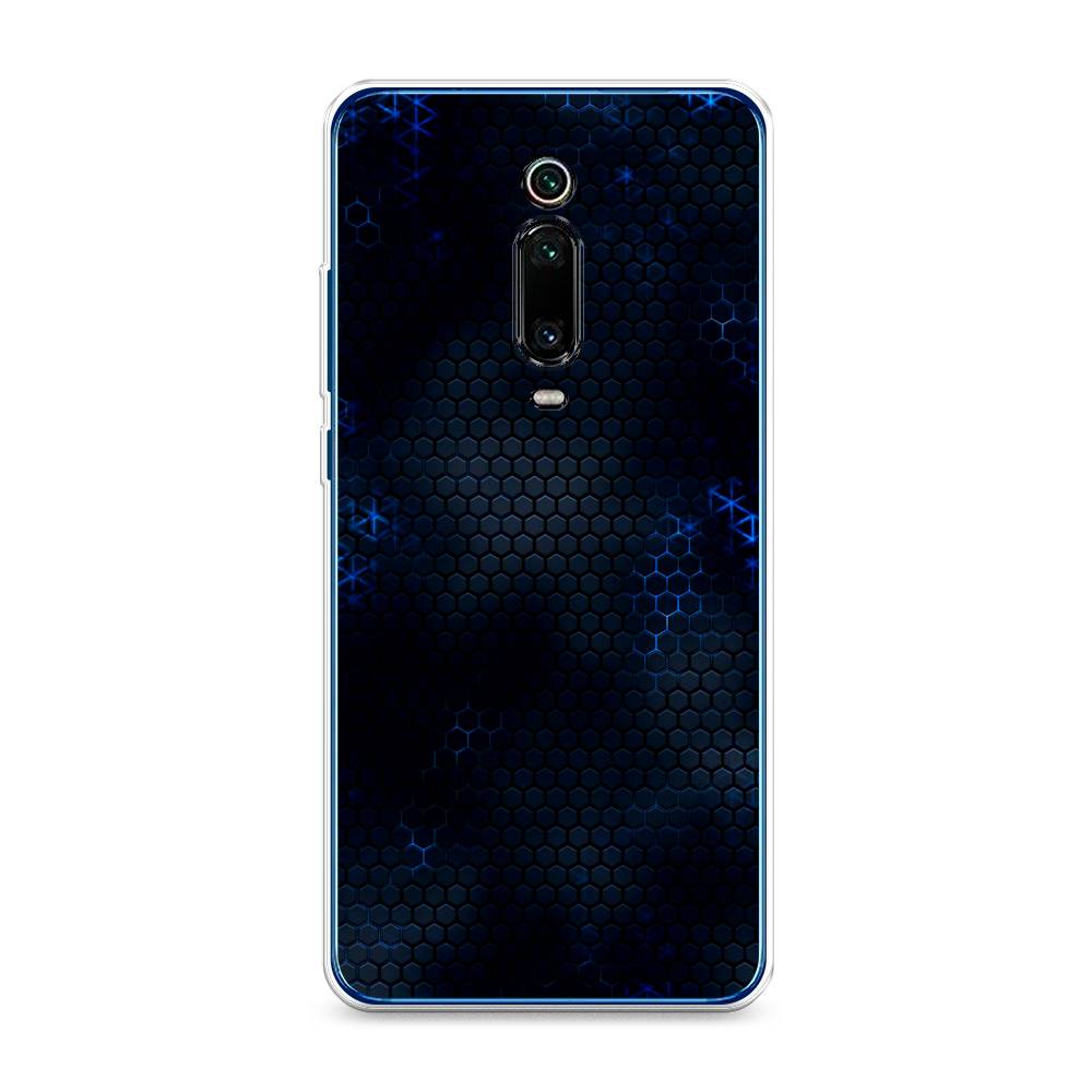 фото Силиконовый чехол "фон соты синие" на xiaomi mi 9t awog