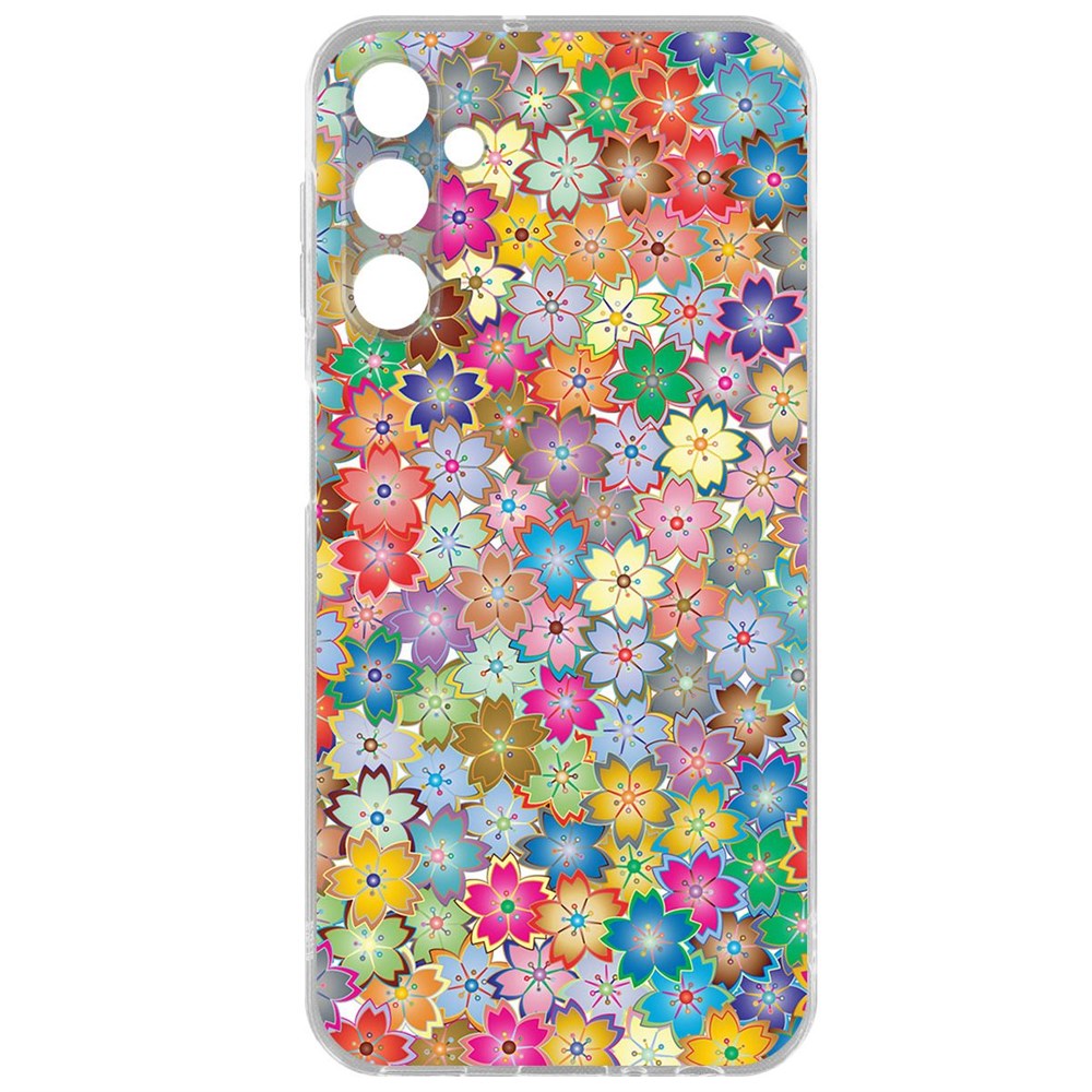 Чехол-накладка Krutoff Clear Case Цветочный паттерн 4 для Samsung Galaxy A24 (A245)