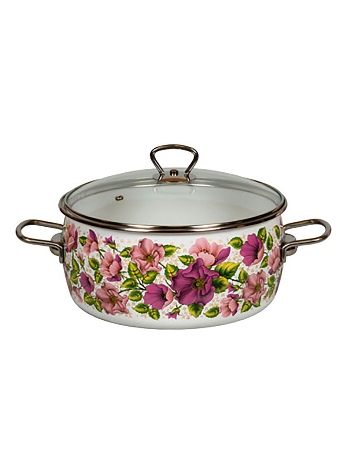 

Кастрюля эмалированная Vitross Violeta, с крышкой, 5 л, Белый