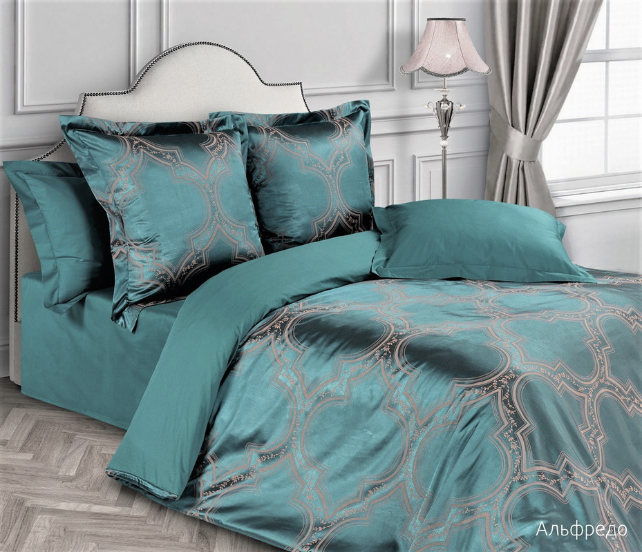 Комплект постельного белья 1,5 спальный Ecotex Эстетика Альфредо, сатин-жаккард