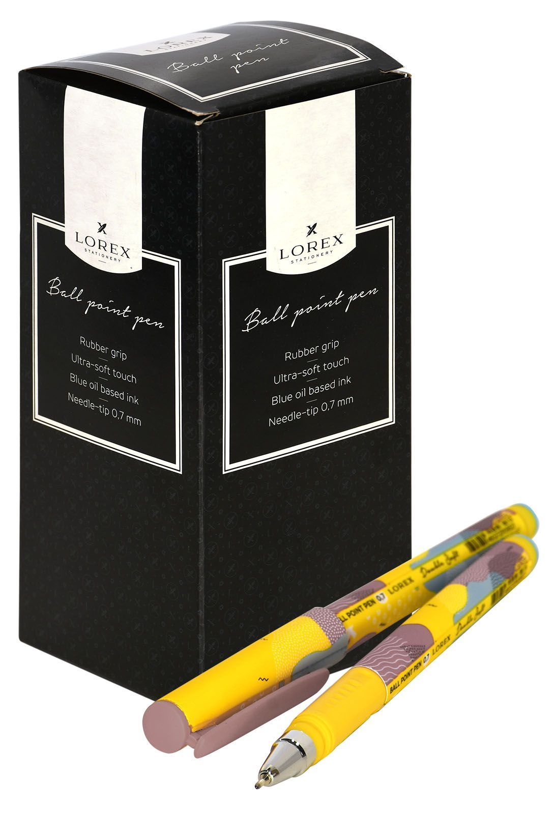 Ручка масляная Lorex Color explosion splashes ultra-soft touch синяя, 0,7 мм