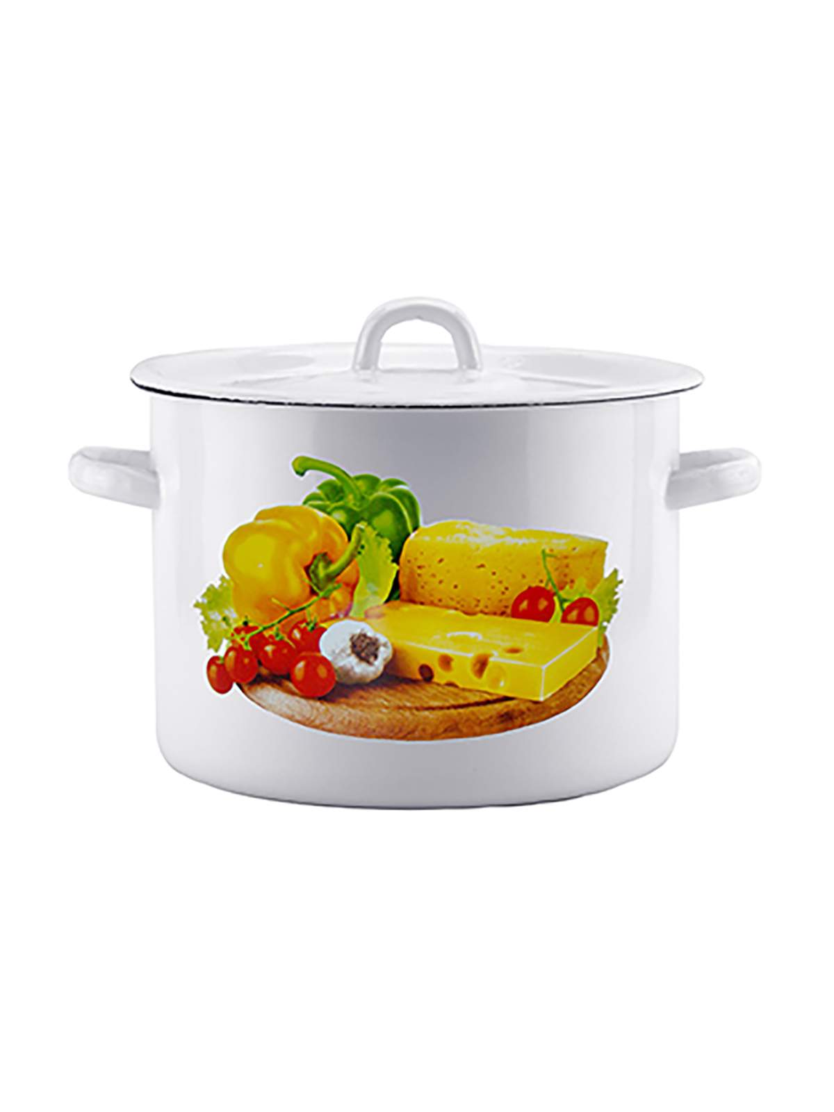 

Кастрюля эмалированная, с крышкой, 4,5 л, Белый
