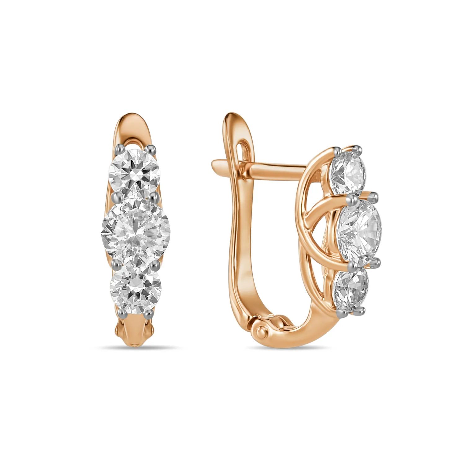 Серьги из красного золота с фианитом MIUZ Diamonds E01-L-60028-Z