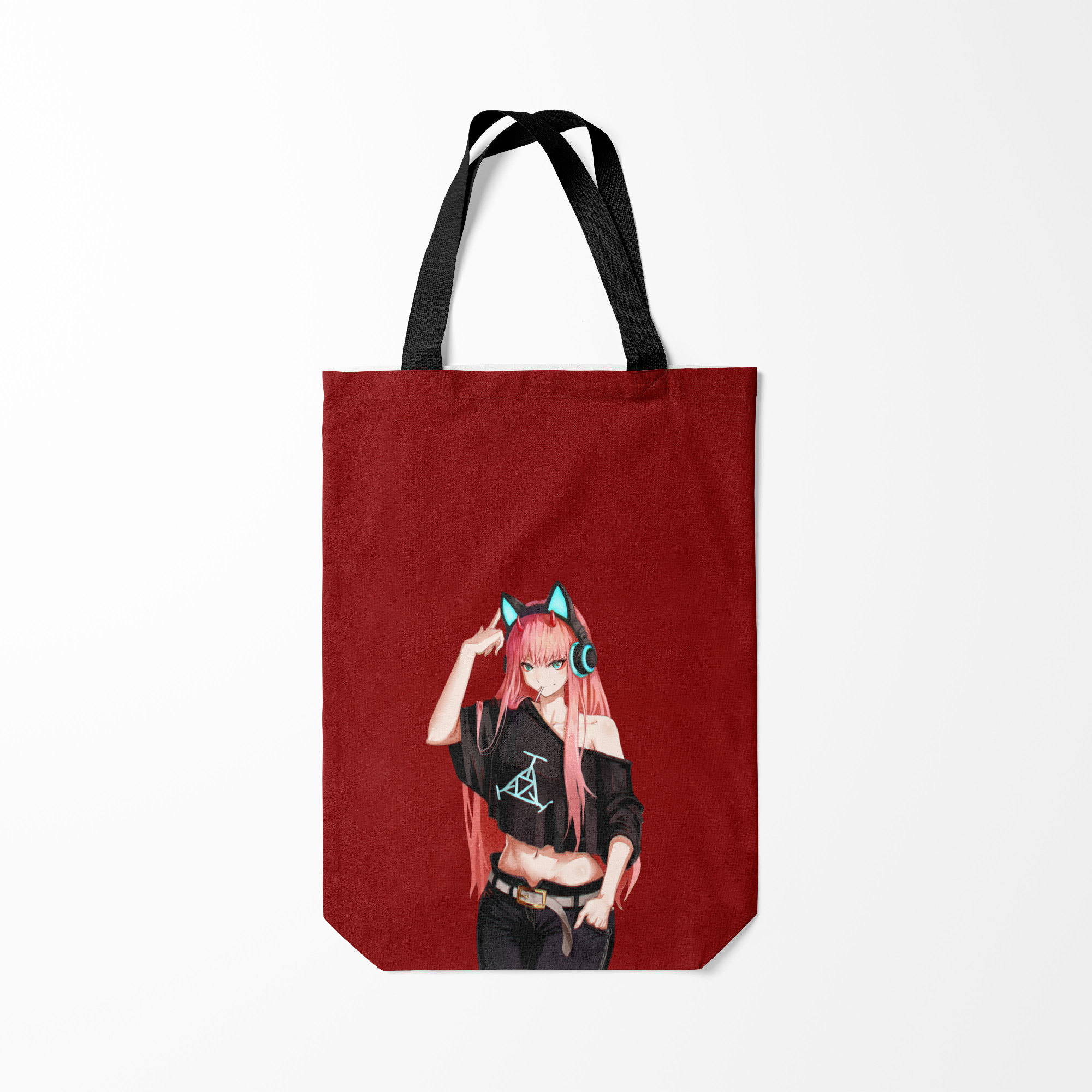 

Сумка шoппер унисекс Burnettie Zero Two в наушниках, бордовый, Zero Two в наушниках