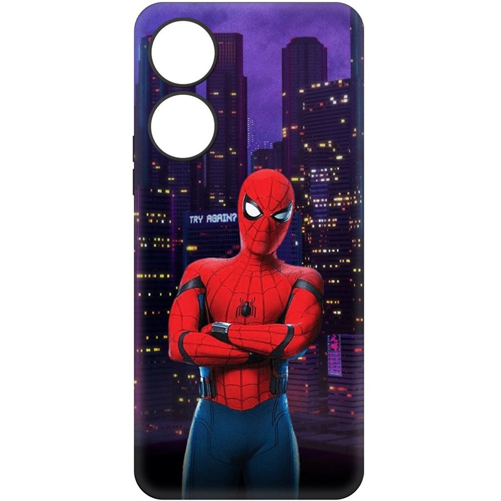 

Чехол-накладка Krutoff Soft Case Человек-Паук. На крыше для Honor X5 Plus черный