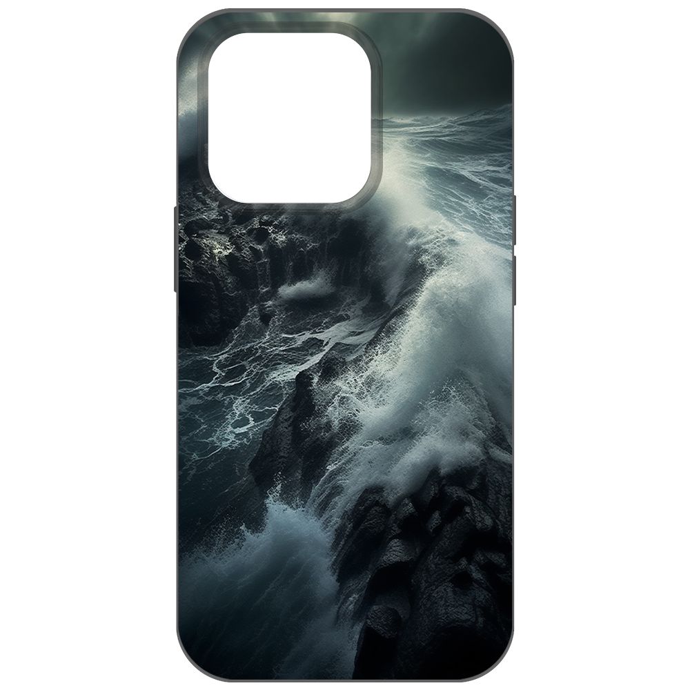 

Чехол-накладка Krutoff Soft Case Шторм для iPhone 14 Pro черный