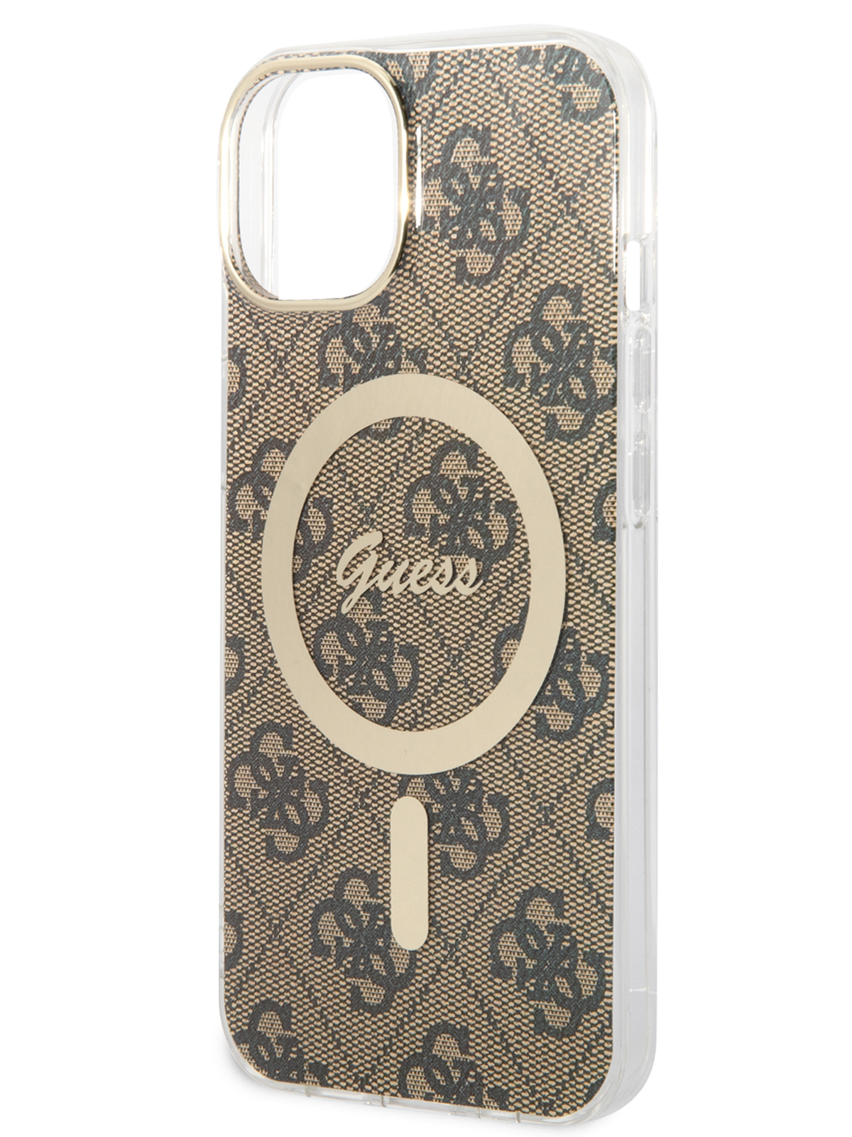 

Чехол Guess для iPhone 15 Plus с MagSafe и защитой камеры, коричневый