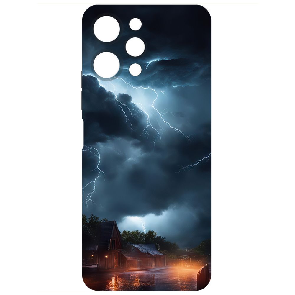 

Чехол-накладка Krutoff Soft Case Ночная гроза для Xiaomi Redmi 12 черный