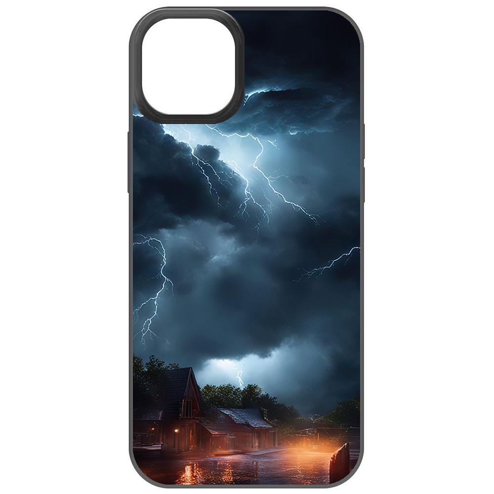 

Чехол-накладка Krutoff Soft Case Ночная гроза для iPhone 15 Plus черный