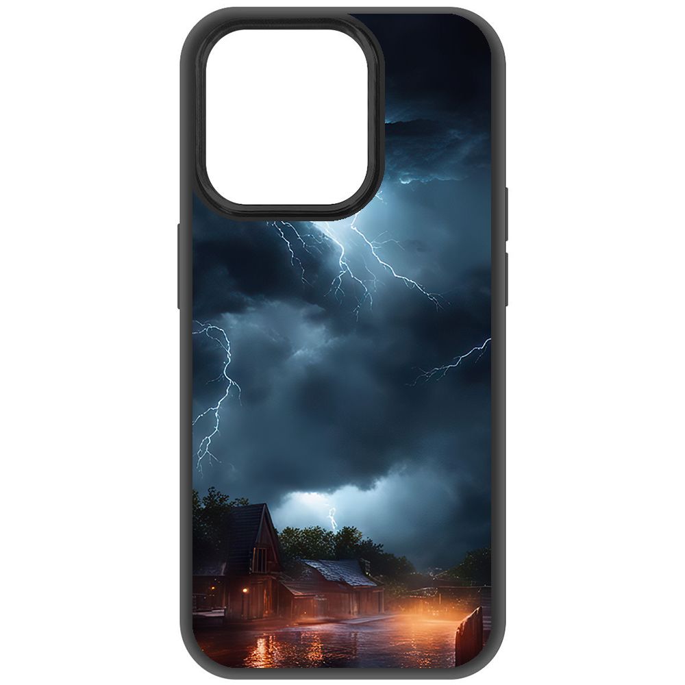 

Чехол-накладка Krutoff Soft Case Ночная гроза для iPhone 15 Pro черный