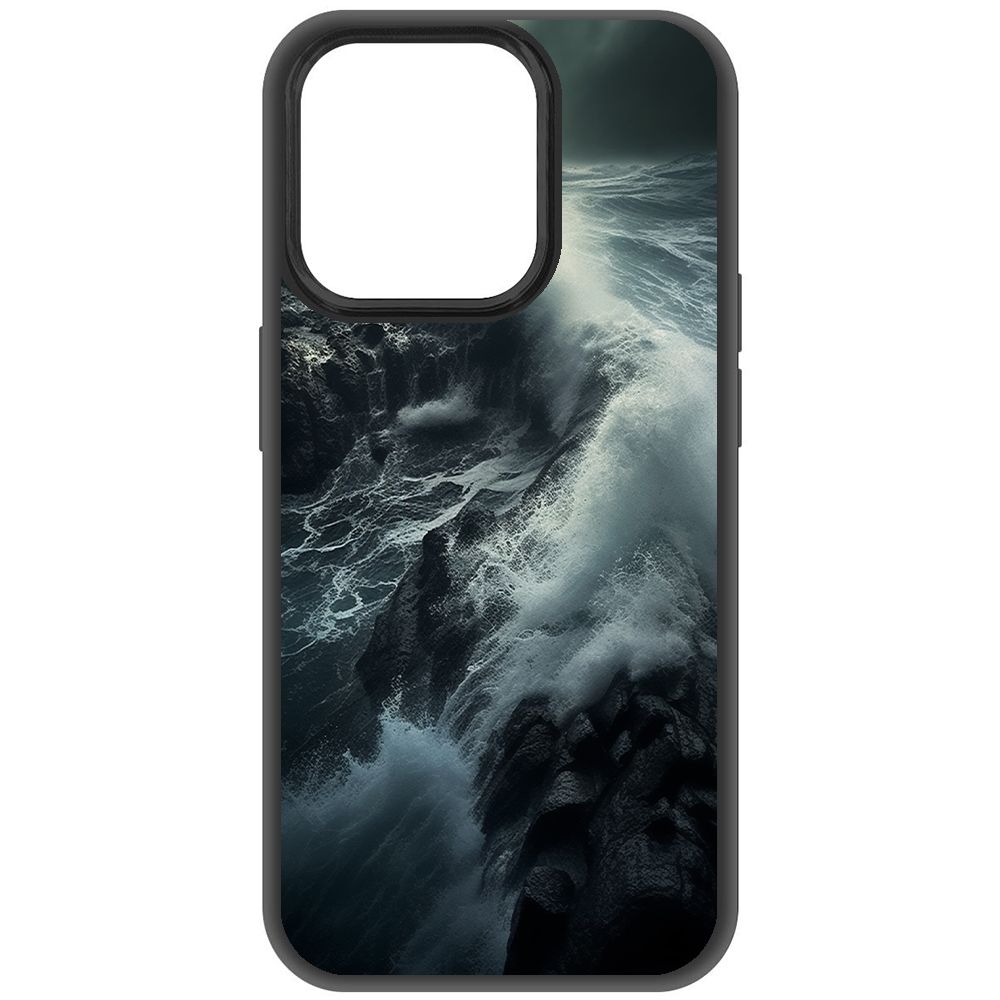 

Чехол-накладка Krutoff Soft Case Шторм для iPhone 15 Pro черный