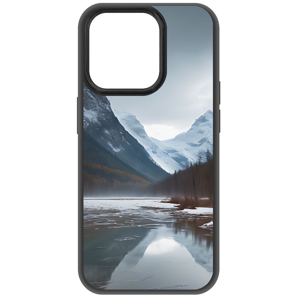

Чехол-накладка Krutoff Soft Case Весенняя оттепель для iPhone 15 Pro черный