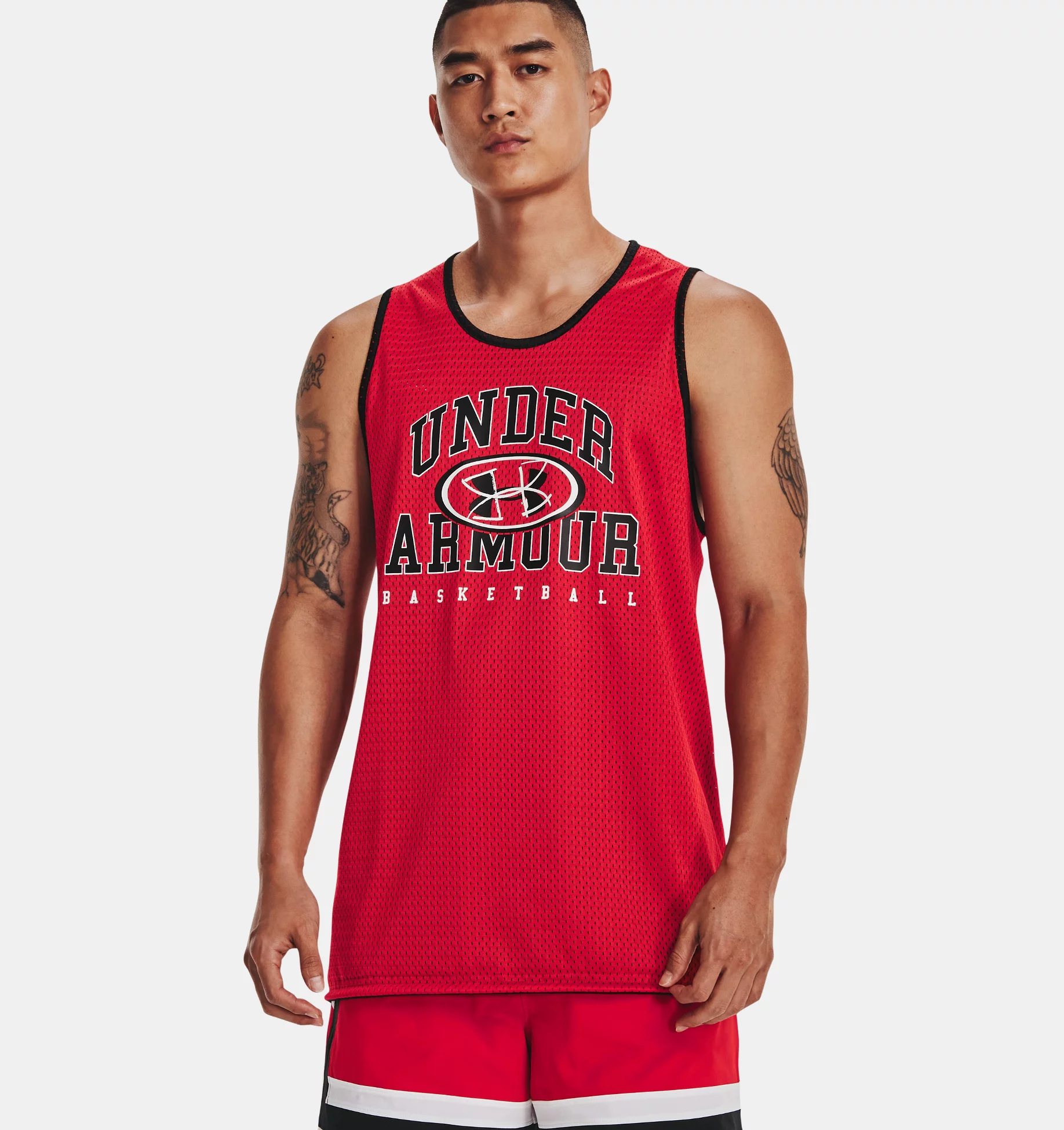 Майка двухсторонняя мужская Under Armour UA Baseline Reversible Jsy, красный и черный, M