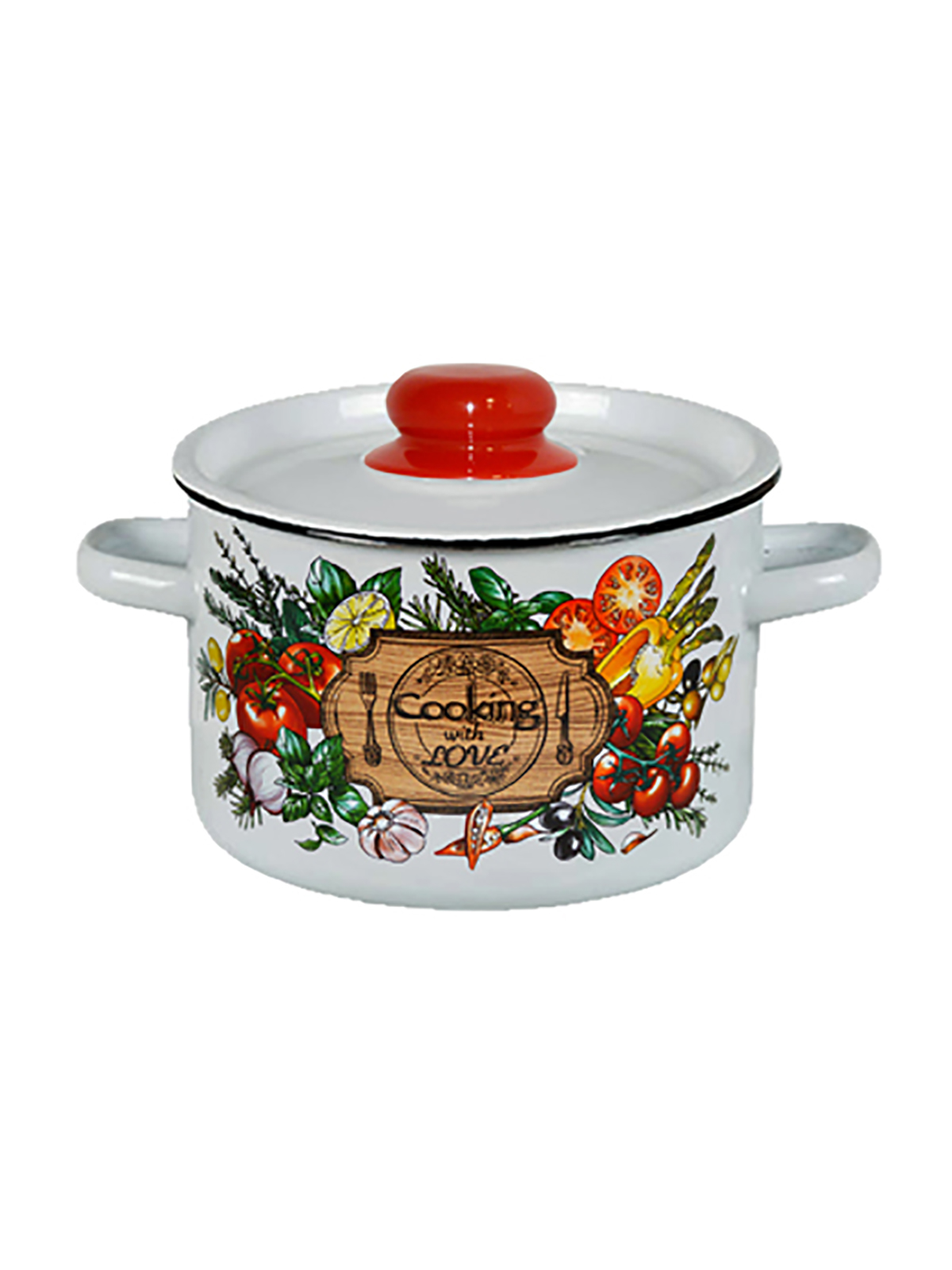 

Кастрюля эмалированная Сталь, с крышкой, 2,9 л, Белый