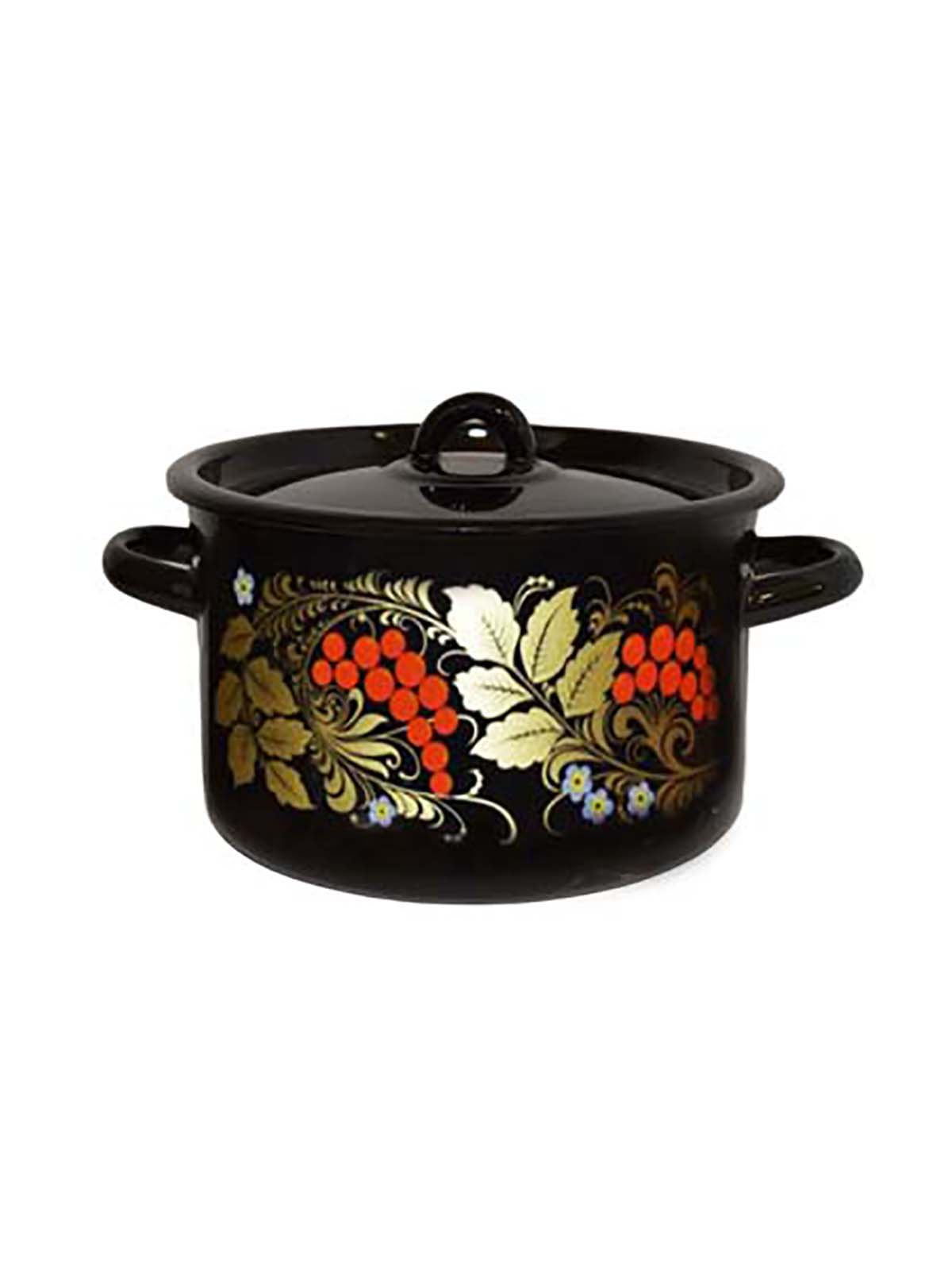 

Кастрюля эмалированная Сталь, с крышкой, 2,9 л, Черный