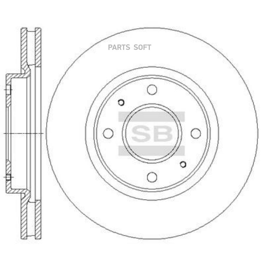 

Диск Тормозной Mitsubishi Galant Vi 96>04/Lancer 03> Передний Вент. Sangsin brake арт. SD4