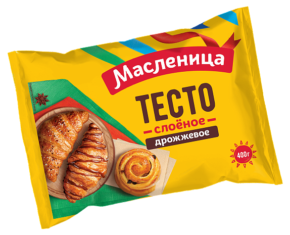 

Тесто Масленица слоеное дрожжевое 400 г