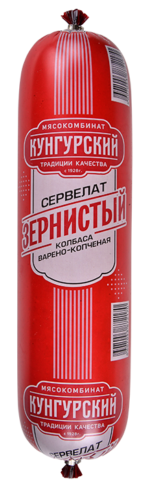 

Колбаса Мясокомбинат Кунгурский Сервелат зернистый варено-копченый