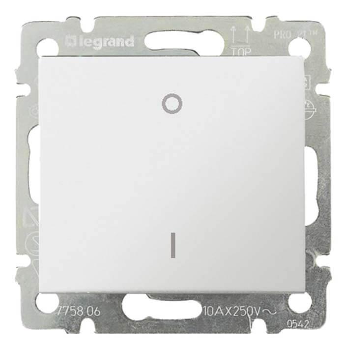 

Выключатель одноклавишный двухполюсный Legrand Valena 16A 250V белый 774204, Valena