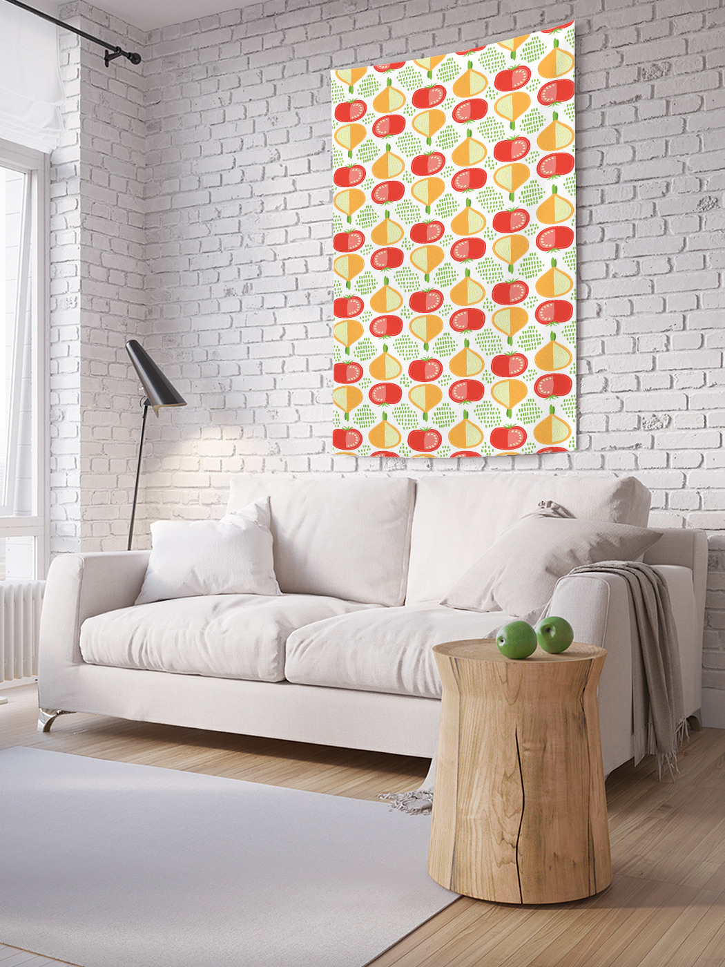 

Вертикальное фотопанно на стену JoyArty Лук и помидоры 100x150 см, Лук и помидоры