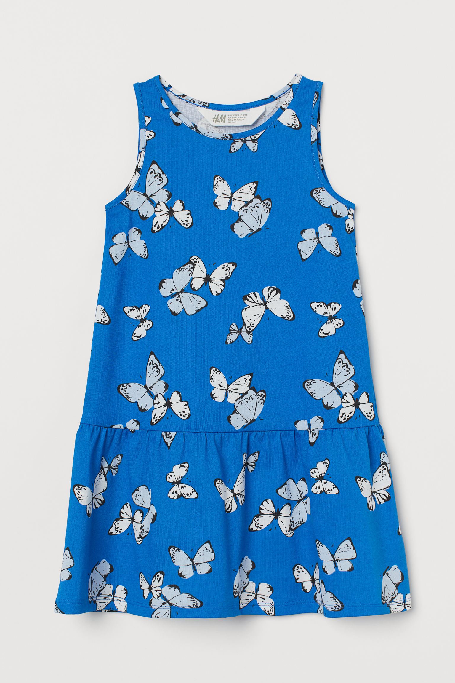 Платье H&M для девочек, синий-069, размер 122/128, 870530069