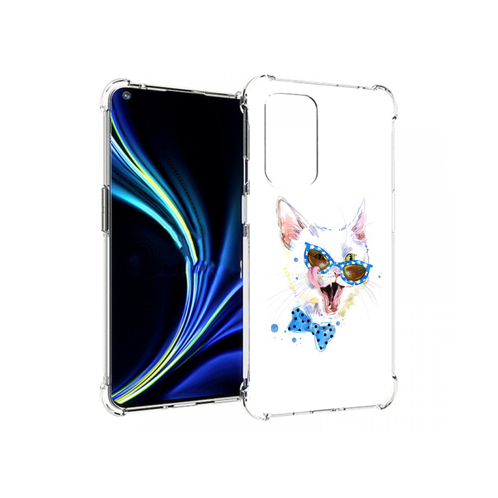 

Чехол MyPads Tocco для OnePlus 9 белый кот (PT159409.128.229), Прозрачный, Tocco