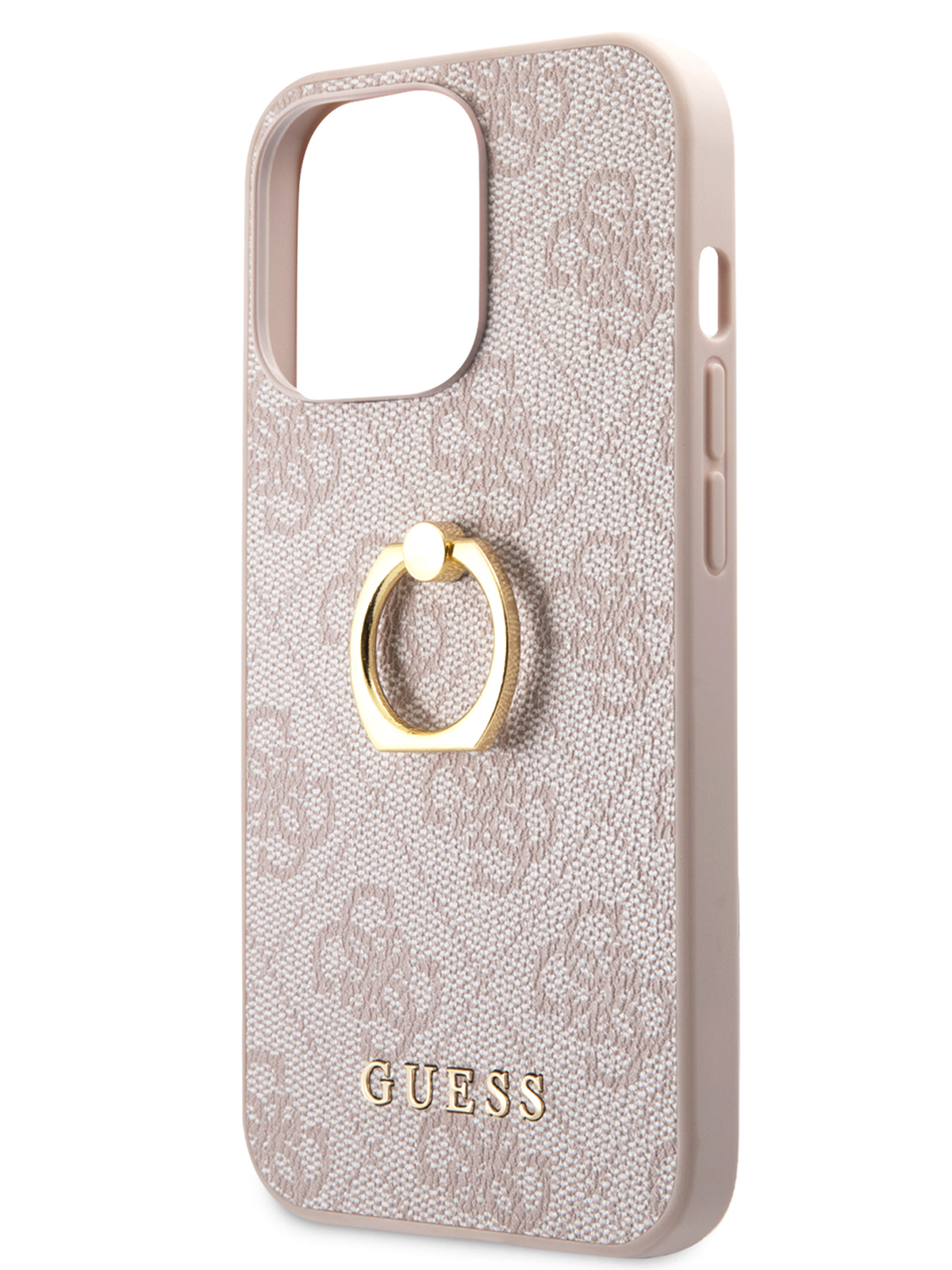 

Чехол Guess для iPhone 15 Pro с кольцом держателем, розовый