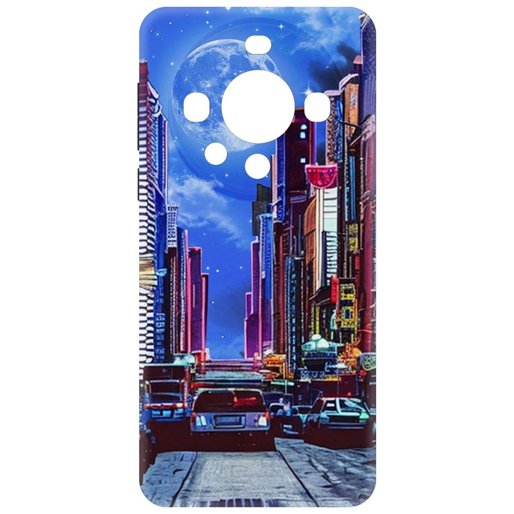 

Чехол-накладка Krutoff Soft Case Ночной город для Huawei Mate 60 черный