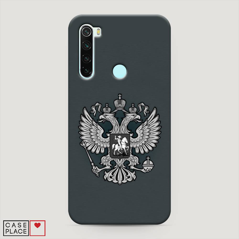 фото Пластиковый чехол "герб россии серый" на xiaomi redmi note 8 awog