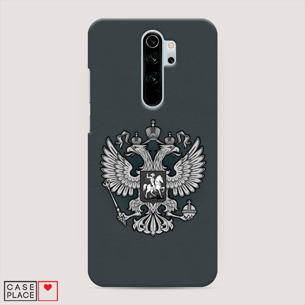 фото Пластиковый чехол "герб россии серый" на xiaomi redmi note 8 pro awog