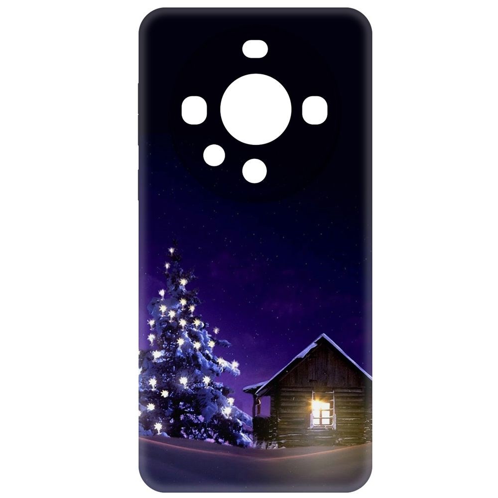 

Чехол-накладка Krutoff Soft Case Зимний домик для Huawei Mate 60 Pro черный