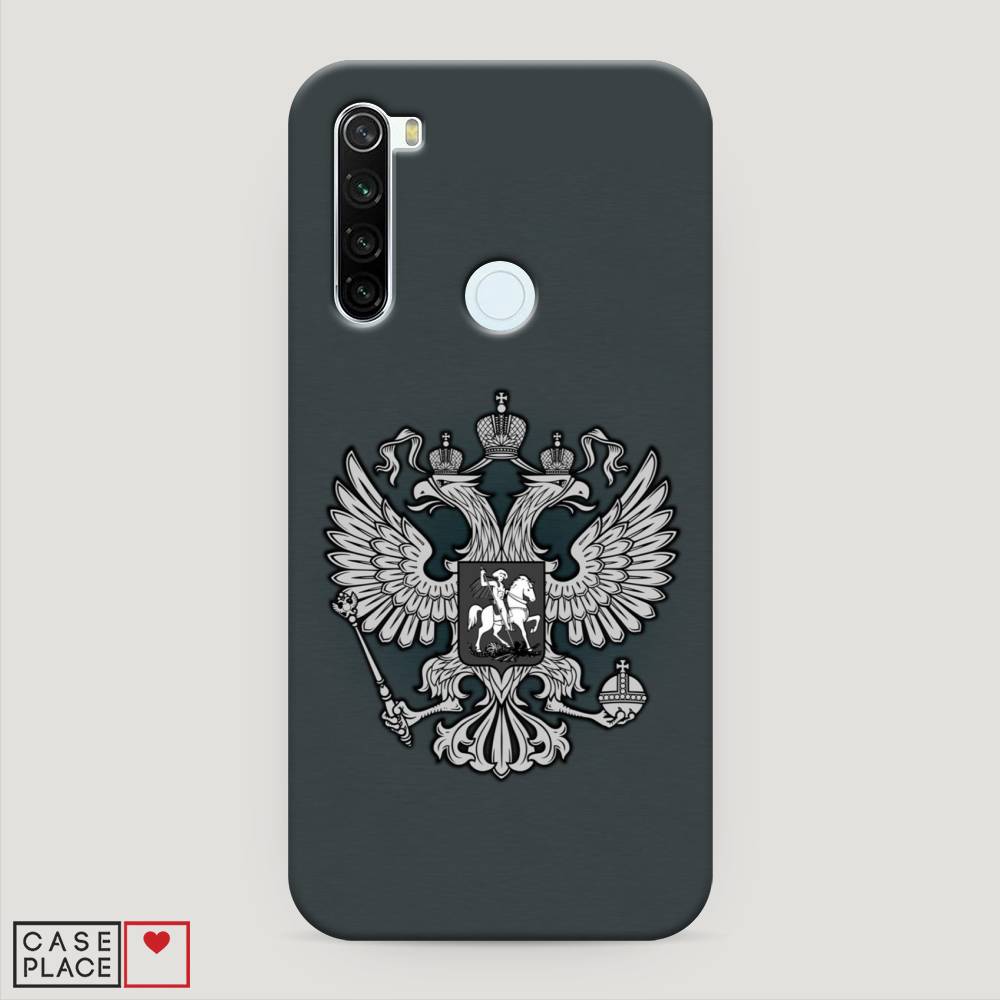 фото Пластиковый чехол "герб россии серый" на xiaomi redmi note 8t awog