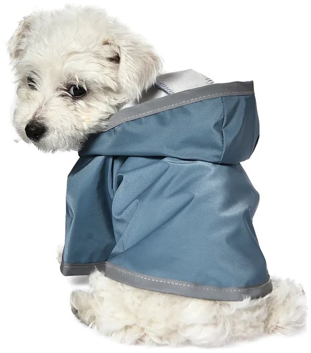 Дождевик для собак Pet-it со светоотражающими полосами темно-синий S 25 см