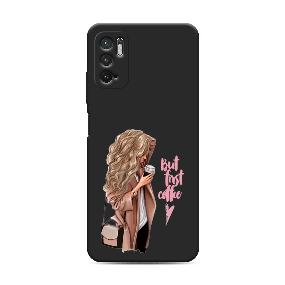 

Матовый силиконовый чехол "Девушка с кофе" на Xiaomi Redmi Note 10T, Девушка с кофе