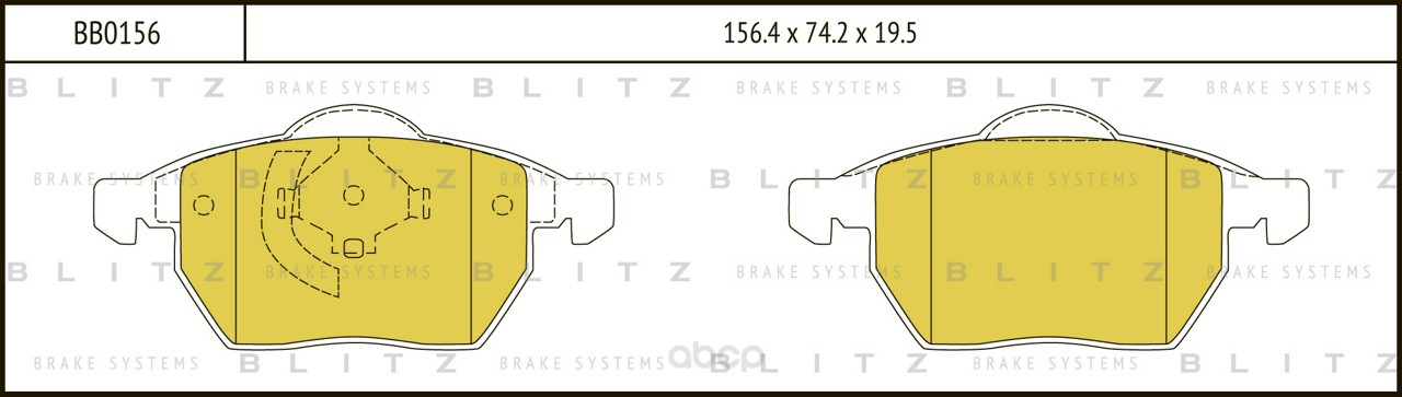 

Тормозные колодки BLITZ дисковые для Audi A4 95-/Volkswagen Golf, Passat 91- BB0156