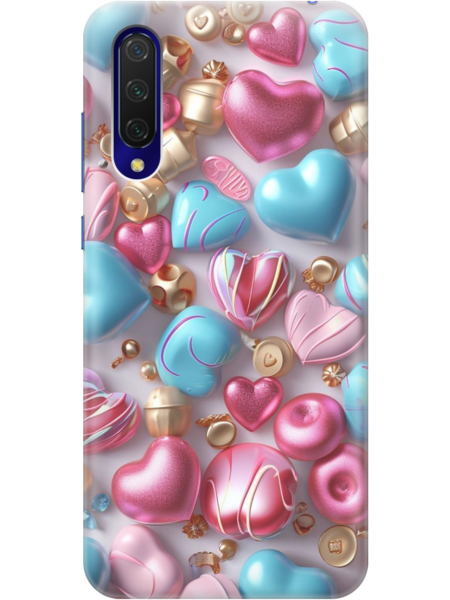 

Силиконовый чехол на Xiaomi Mi 9 Lite / CC9 с принтом "Конфеты и сердечки", Прозрачный;голубой;розовый, 721722591