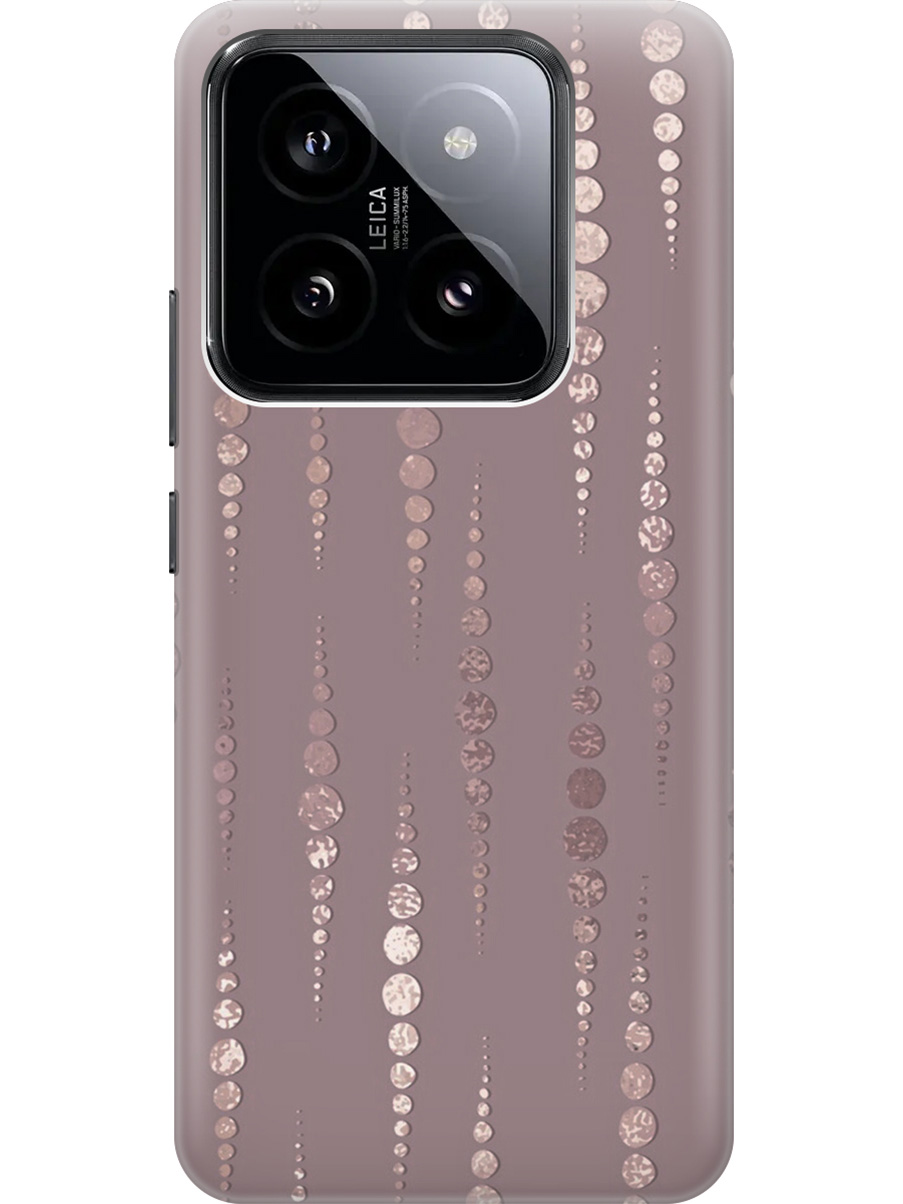 

Силиконовый чехол на Xiaomi 14 Pro с рисунком "Монеты в розовых песках", Белый;розовый, 20012089